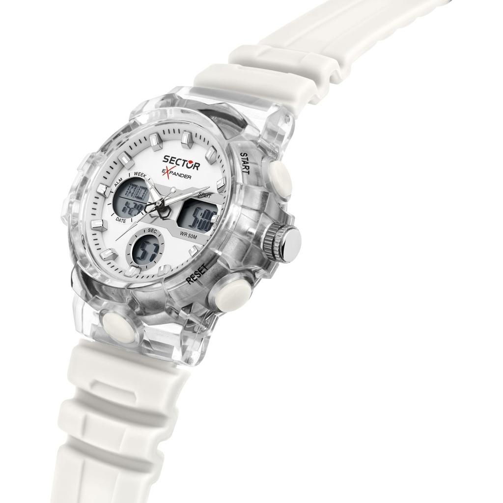 Sector Ex-46 Silikónový remienok Biely ciferník Quartz R3251242504 Pánske hodinky