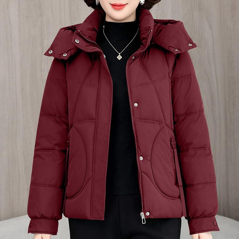 Plus Size L-5XL Middle Age Female Coat Winter Jackets Hooded Loose Thick Warm Women Parkas