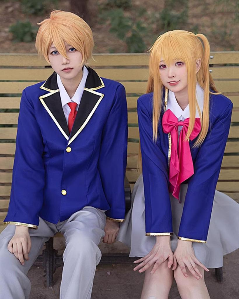 [Milky Time] Oshi no Ko Hoshino Ai, Aqua, Ruby, and Arima Kana Cosplay Halloween Anime Uniform (S, Ruby)