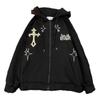 Men's Hooded Cardigan: Trendy American High Street Oversized Embroidered Sportswear for Spring and Autumn Couples.