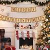 Christmas Decorations - Vintage Merry Christmas Banner - Retro Nostalgic Traditional Old Fashioned Victorian Xmas Holiday Decor
