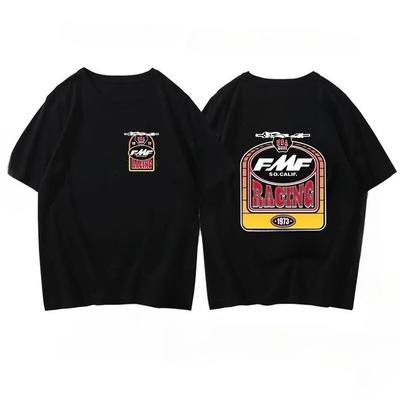 Hot Sale FMF Racing Exhaust Ama Motocross Tee Round Neck Fashion Clothing Short Sleeves Summer Mens Cool Top 100%Cotton T Shirt