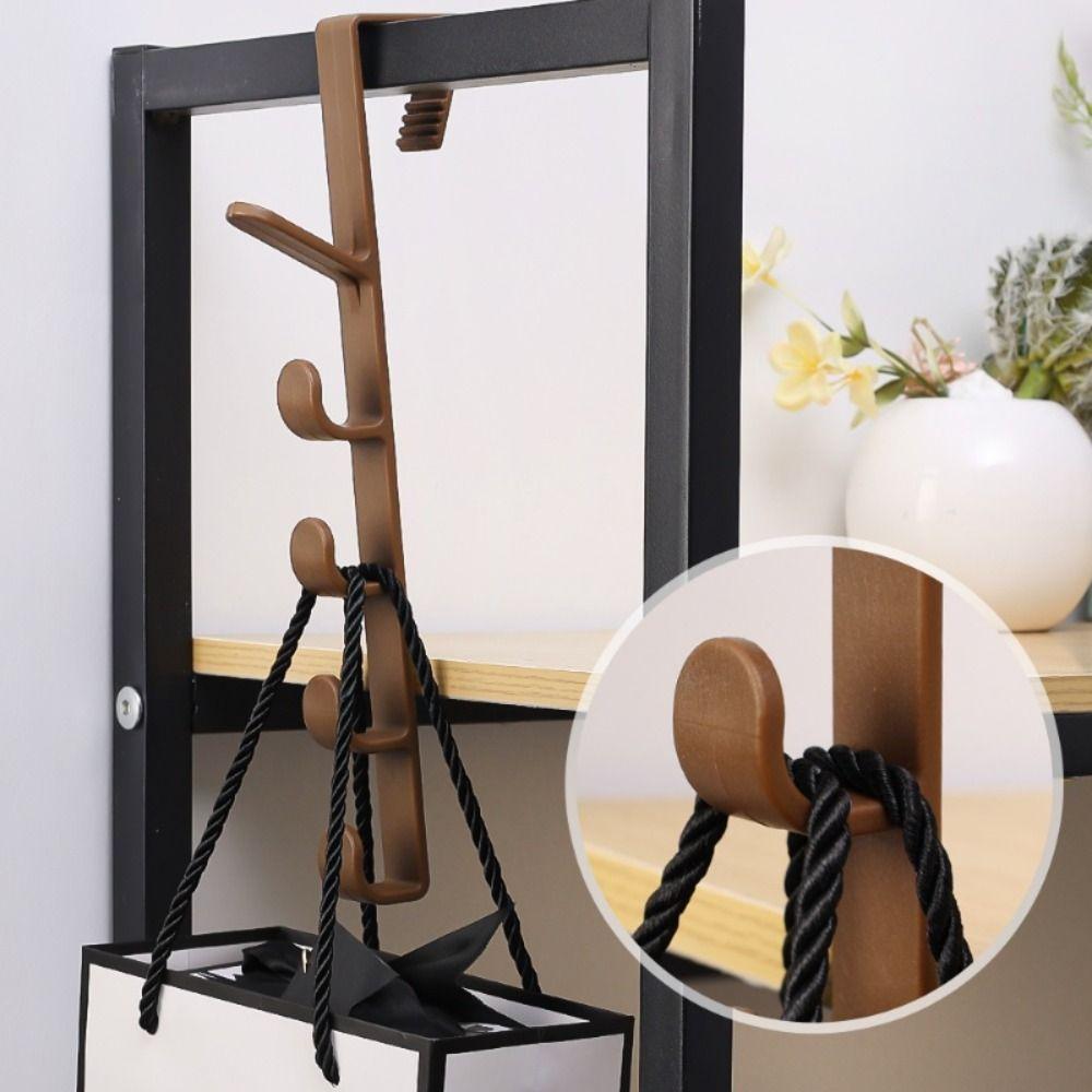 Traceless Door Hanger Hooks 5 Hooks Hanging Rack New Coat Hook  for Clothes Bag Caps Purse