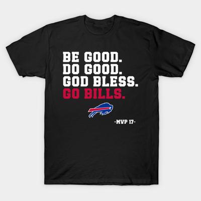 Asian Size Men Black Print T-shirt Be Good Do Good God Bless Go Bills No-Cut Heat Transfer Print Cotton Tshirt