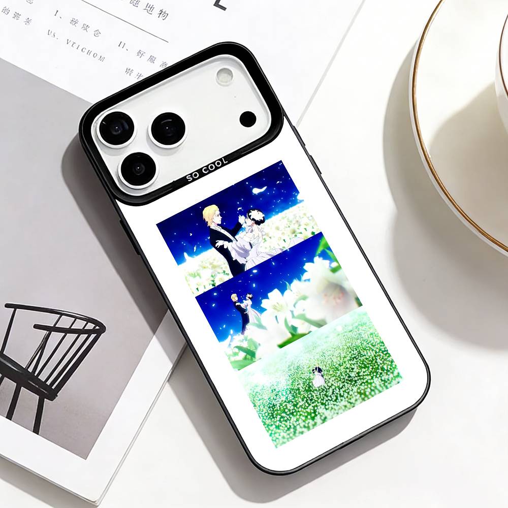 Love Through a Prism Phone Case For iPhone17,16,15,14,13,12,Pro Max Black Colored Silver Plated Inside Cover