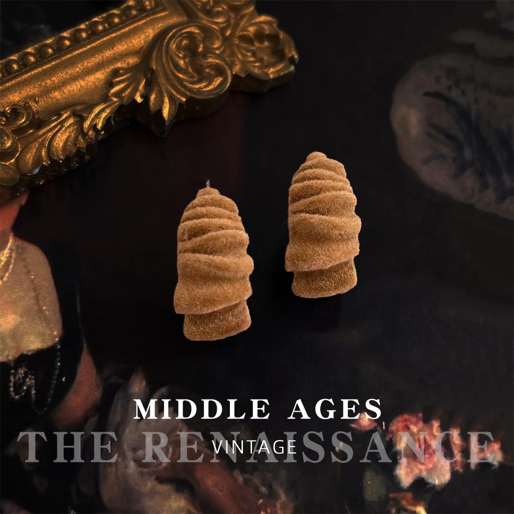 Ретро бордовые бархатные плиссированные серьги для осени и зимы, простые серьги для поездок на работу.