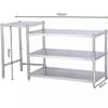 Stainless Steel 2-Tier Kitchen Stove Storage Rack - 120x40x80cm