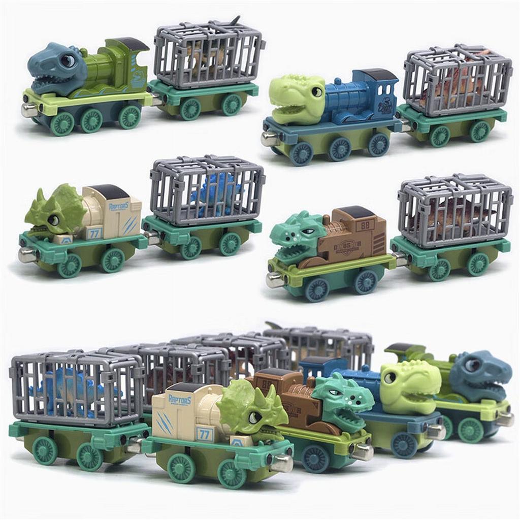 12Pcs Dinosaur Truck Toy, Mini Dinosaur Transport Car Carrier Trains Set Pull Back Monster Trucks for Boys Girls Toddlers Birthday Christmas Toy Gift