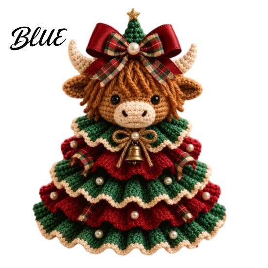Kit de Ganchillo para Principiantes Kit de Árbol de Navidad Animal DIY Vaca de las Highlands Hilo Decorativo Lindo Manualidad con Hilo Perro Salchicha Gato Manualidades para Principiantes Festivo Hecho a Mano