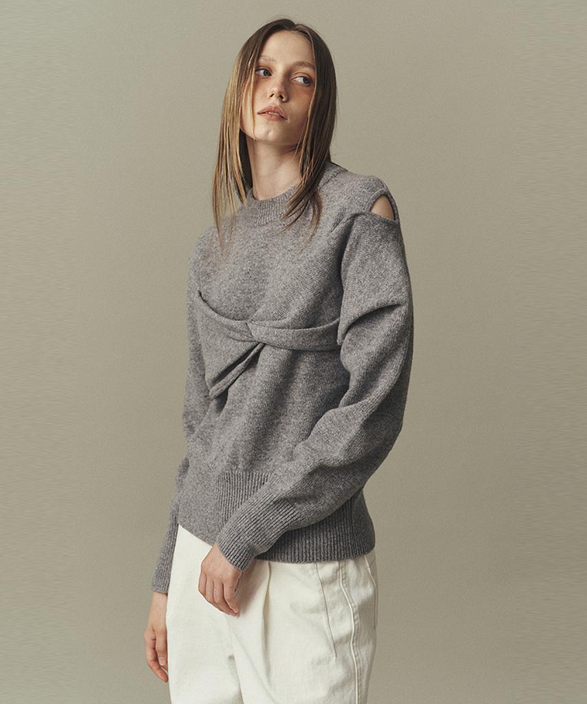 AHWE Twisted Bustier Sweater_Misty Gray