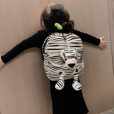 Children School Bag Cartoon Detachable Animal Figure Lion Flamingo Tiger Bag Soft Plush Lightweight Shoulder Strap Large Pocket Daycare Backpack