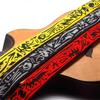 Cotton Embroidery Guitar Strap with Genuine Leather Ends for Acoustic Electric Guitar Bass