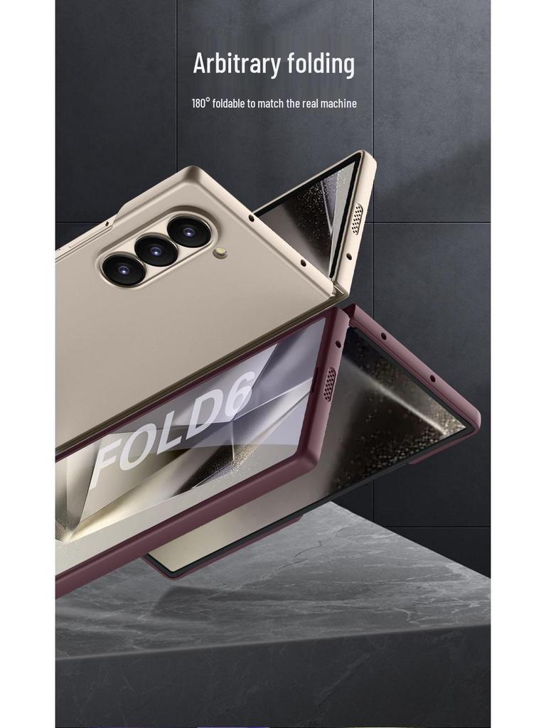 Ultra-Thin Frosted Hard Shell Phone Case for Samsung Z Fold 6 - Fashionable Solid Color Protective Cover