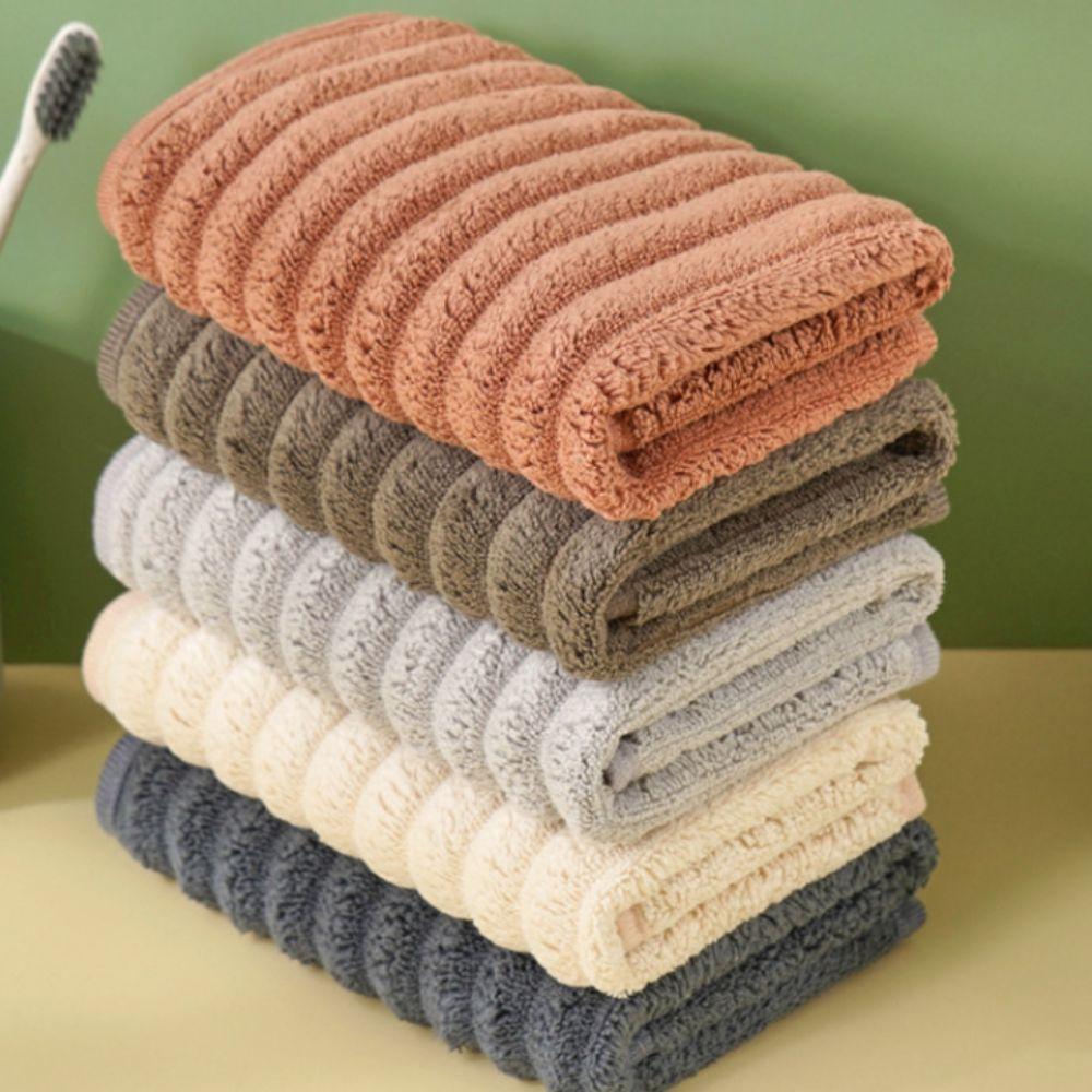 6 Piece Absorbent Coral Fleece Square Hand Towel Stripe Cleaning Cloth Practical Kitchen Towel  Home