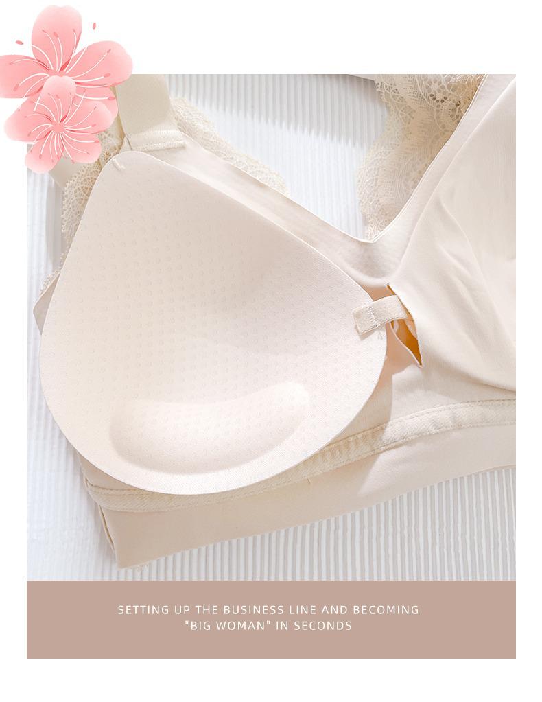 Lace Seamless Full Coverage Bra - Summer Women's Sexy Thin Underwear with Side Support & Vest Style for Small Chest