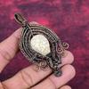 Howlite Copper Wire Wrapped Pendant Titanium Bead Eyes Jewelry Skull Bone Face Pendant