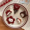 Korean Style Plush Bear & Flower Brooch – Cute Cartoon Backpack Pin Decoration