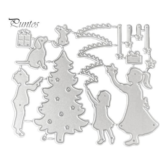 

Вырубной штамп с рисунком рождественской елки, анти-сломанная форма для тиснения из углеродистой стали ручной работы для поздравительных открыток серебряный