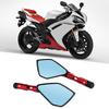 1 Pair CNC Aluminum Alloy Universal Motorcycle Pentagon Rearview Mirror Modification AccessoryRed