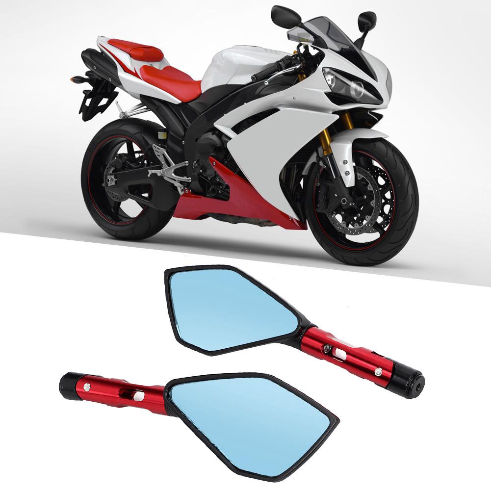 1 Pair CNC Aluminum Alloy Universal Motorcycle Pentagon Rearview Mirror Modification AccessoryRed