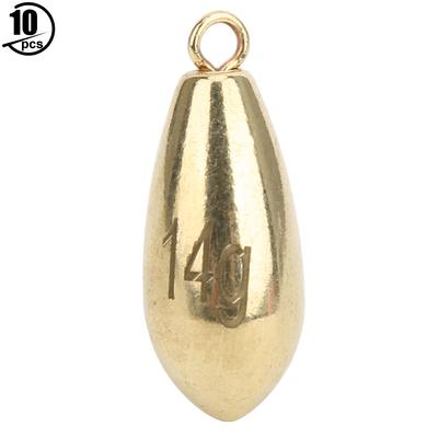 10 STÜCKE Legierung Kupfer Gold Tragbare Rotation Angelbleie Gewichte Sinker Fischzubehör 14g