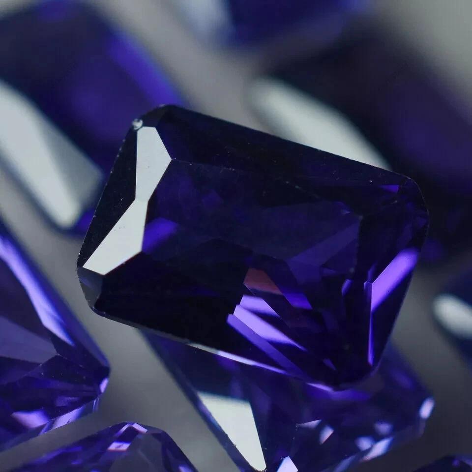 Natural Tanzanite Purple Emerald Cut 7x5 mm 12 Pcs Fabulous Gemstone Lot