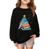 Children's Fashionable Casual Long-sleeved Loose Christmas Print Pullover Sweatshirt