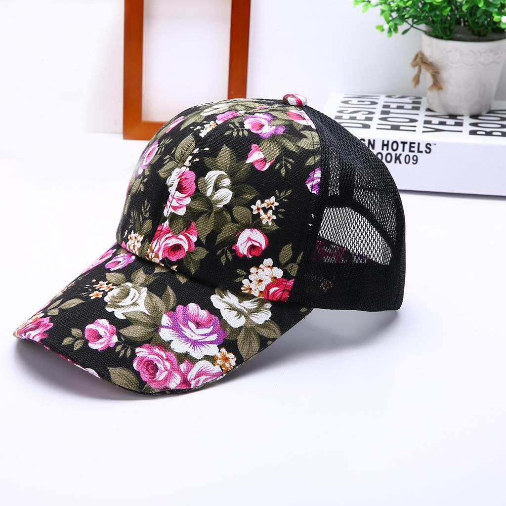 Women's New Flower printing Sun Protection All-match Baseball Cap