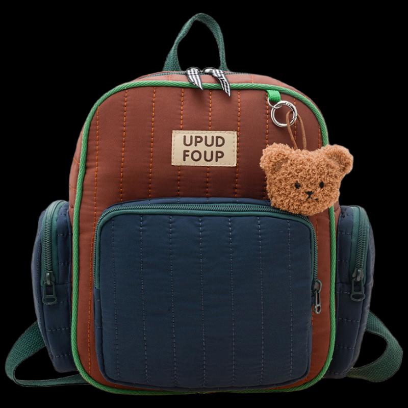 

Lishen Kids Vintage Color Block Kindergarten Mini Backpack