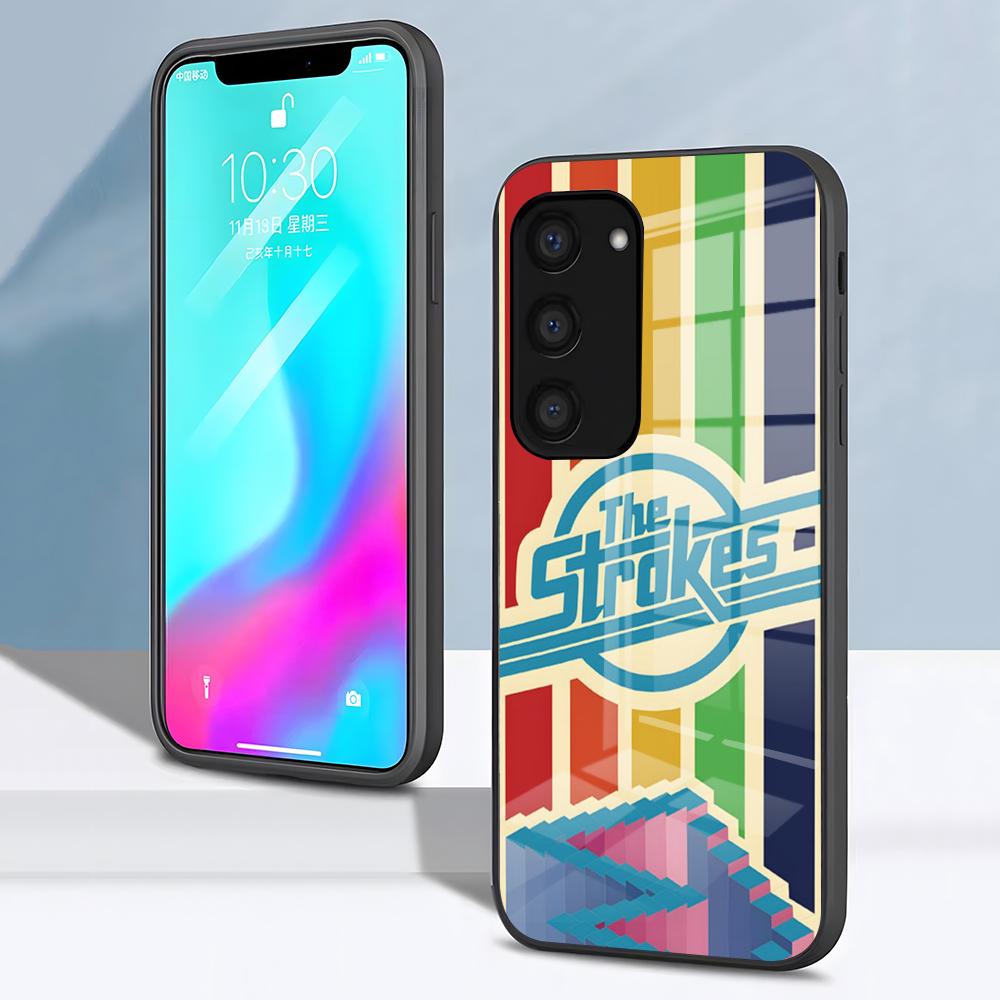 Band The S-strokes Phone Case For Samsung S26 S25 S24 FE S23 S22 S21 Plus S20 Ultra Note20Ultra Black Glass Cover