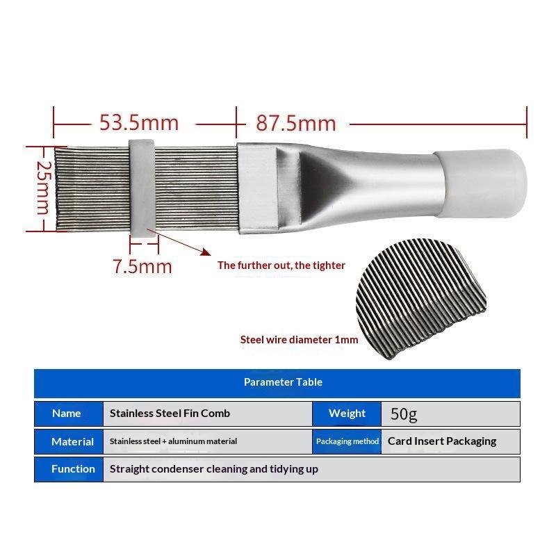 Air Conditioner Fin Comb With Stainless Steel Teeth Nonslip Handle For Ac Repair Home Hvac Maintenance