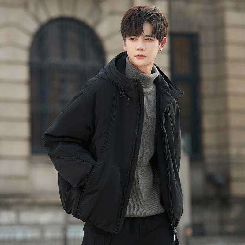 

Пуховик мужской зимняя новая легкая и теплая молодежная американская повседневная мужская куртка Tooling S чёрный