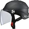 LEAD Motorcycle Helmet Jet SERIO Half Helmet with Shield Matte Black RE40 - One Size