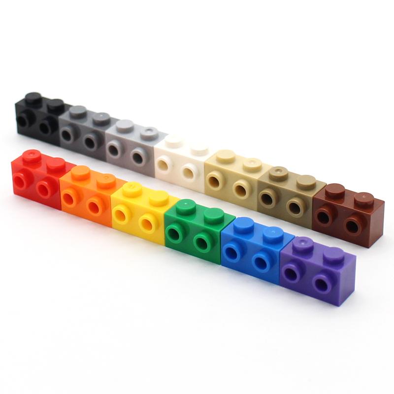 50Pcs Moc 11211 1X2 With Studs On Side Building Blocks Bricks Creative Creative Toys Gifts Developmental Toys