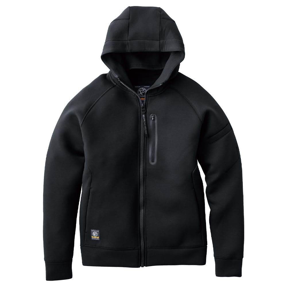 

Even River 2025 Fall/Winter Stretch Knit Hoodie with Neck Warmer, Long Sleeve, Warm, Durable, Lightweight, Casual Workwear, TR208 (05. Black, LL)