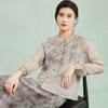 Elegant Silk Stand Collar New Chinese Style Mulberry Silk Shirt