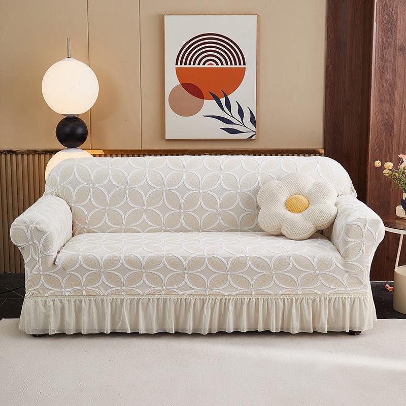 Sofa Cover 2026 New Three-color Three-dimensional Jacquard Skirt Sofa Cover Universal in All Seasons