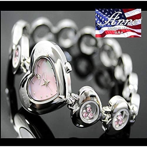 ANNE CLARK Women's Heart Watch Silver Natural Shell Dial Natural Diamond Diamond Skin-Friendly All-Stainless Material Easy Strap Adjustment!