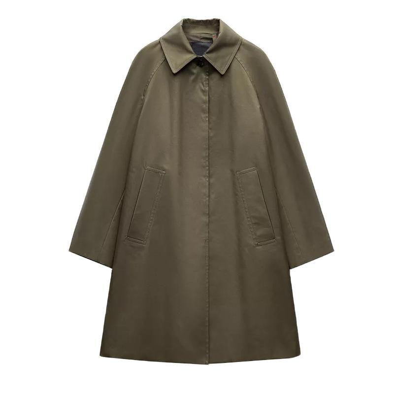 Fall and Winter New Women's Clothing British Style Minimalist Easiest for Match Single Breasted Long-Sleeved Lapel Coat Outwear 7522251