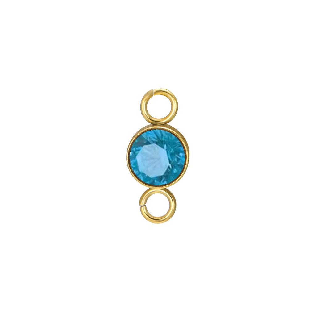5 pcs/lot 5mm Birthstone Charms with 2 Holes Stainless Steel Crystal Pendant For Necklace Bracelet Making DIY Accessories