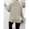 Plus Size Long-Sleeved V Lapel Pullover with Pit Stripes for Autumn and Winter