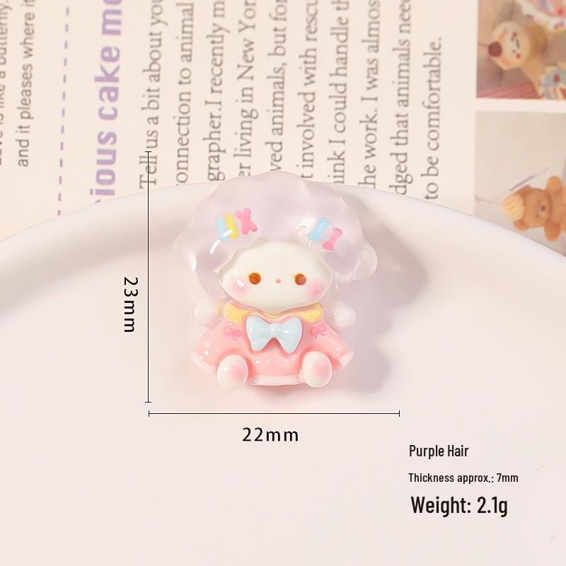 Adorable Cartoon Resin Sheep Accessories - Transparent Ice DIY Patch for Phone Cases, Refrigerator Magnets, Shoe Charms