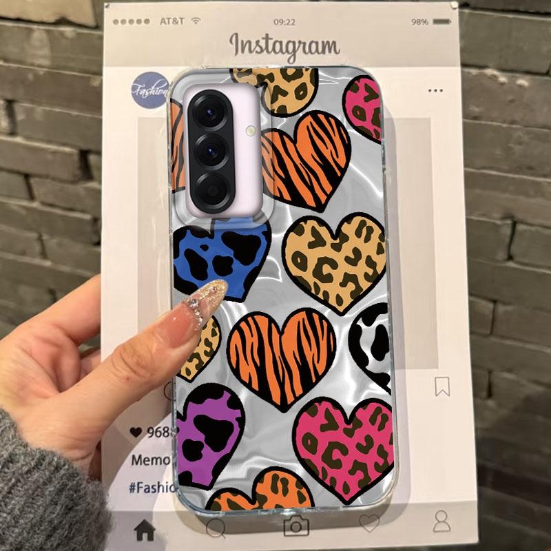 Pink Cherry Bow Leopard Girls Case For Samsung Galaxy A56 A16 A26 A36 A06 A55 A35 A25 A15 A12 A32 A54 S24 S25 S22 S23 FE Cover