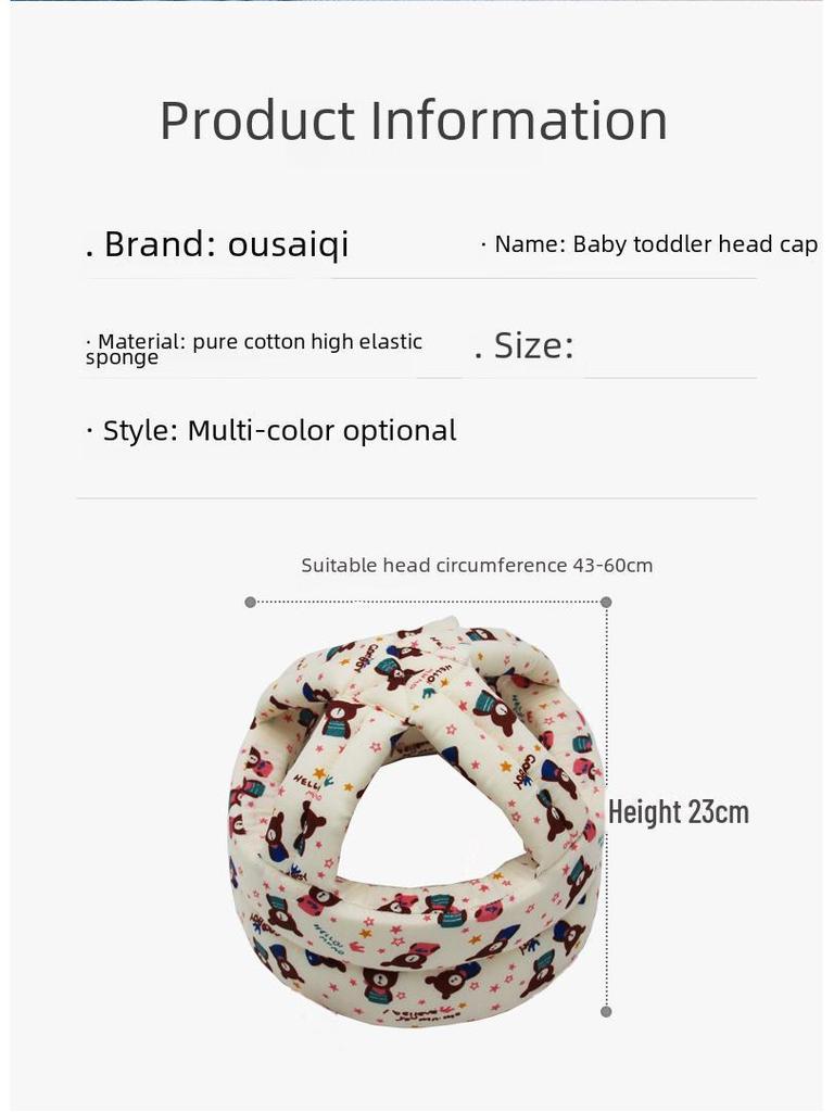 2023 Baby Toddler Safety Helmet: Anti-Collision Cotton Hat for Learning To Walk