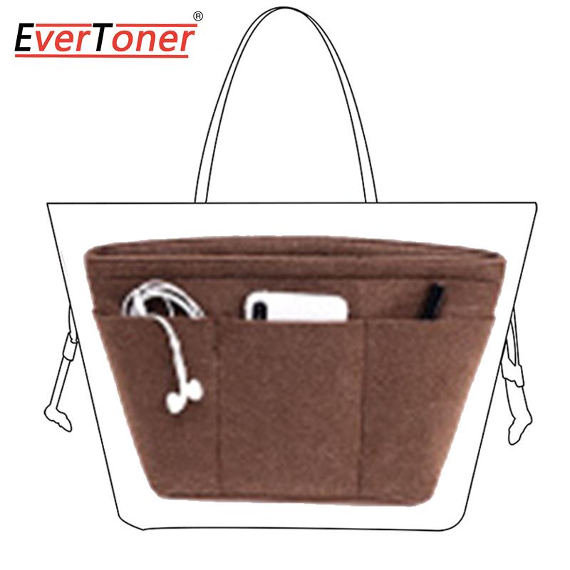 

EverToner for LV Neverfull PM MM Felt Insert Bag Organizer Makeup Handbag Organizer Travel Inner Purse Women Portable Cosmetic I S-22X12X19cm кавовий
