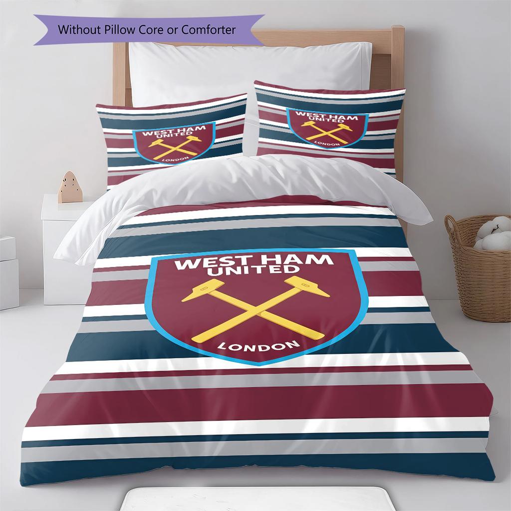 WHUFC Logo Bedding Quilt Set Quilt Cover Pillowcase Home Decoration Birthday Gift (1 * Duvet Cover + 2 * Pillowcase, Without Core)