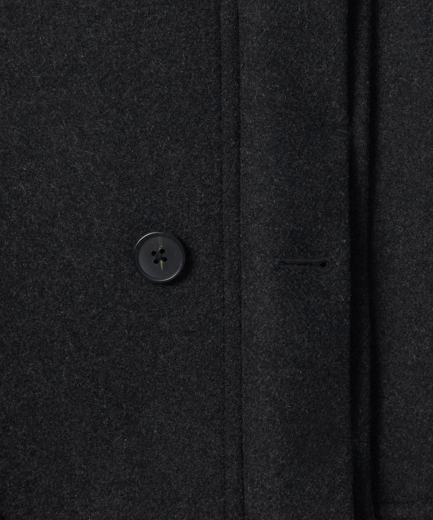 Musinsa Standard Wool Blend Oversized Muff Pocket Half Balmacaan Coat [Charcoal Grey]