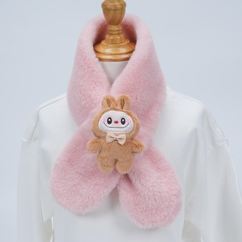 Plüsch-Winter-Schal im koreanischen Stil, Süßer und warmer Nackenschutz für Mädchen und Schülerinnen