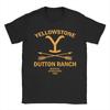 Yellowstone Dutton Ranch T-Shirts Men  Vintage Cotton Tee Shirt Crew Neck Short Sleeve T Shirts Gift Idea Tops