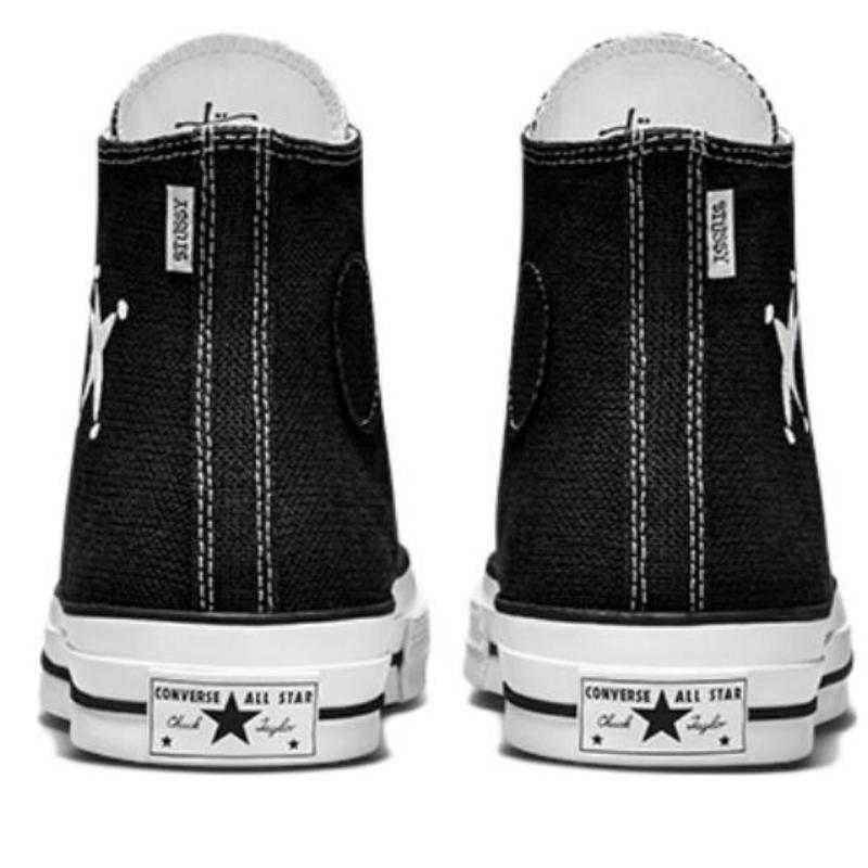 Stussy x Converse Chuck 70s Jednoduché a Pohodlné Odolné proti oděru Vysoké Espadrilky Unisex Černobílé